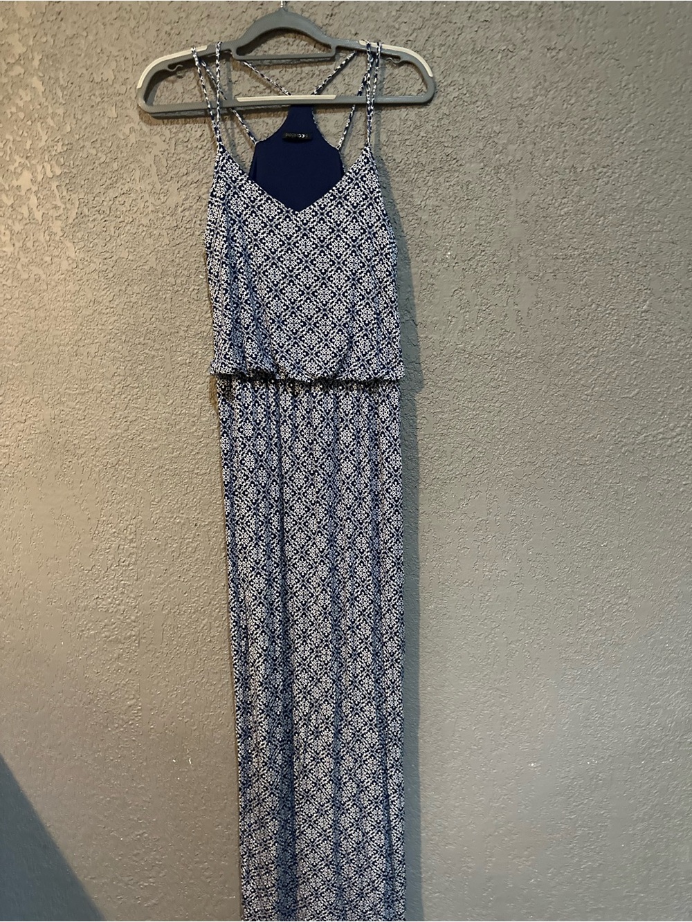 Papermoon Navy & White Printed Maxi Dress